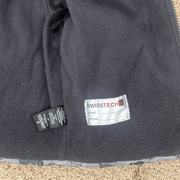 The SwissTech Toddler Boys Puffer Jacket in Gray with Dino Print - Picture 10 of 10